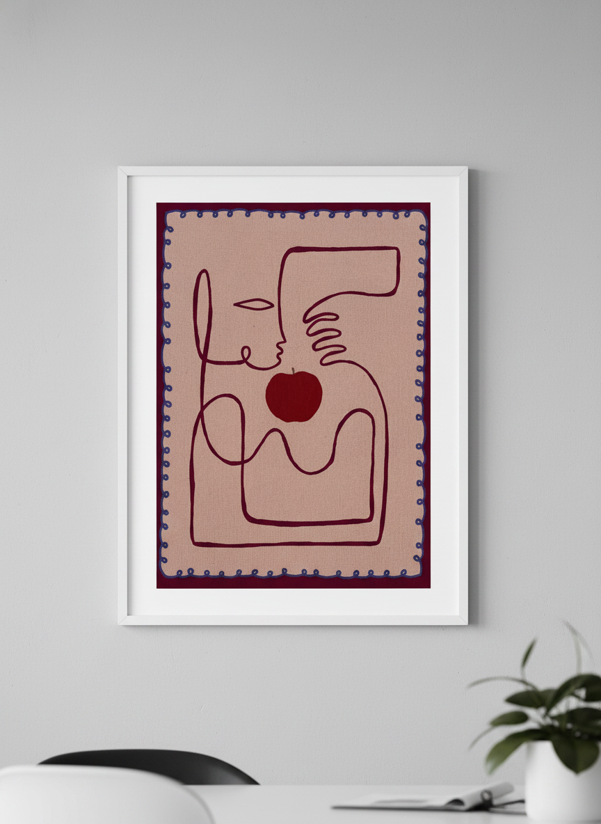 Contemporary wall art featured in a bright modern office workspace