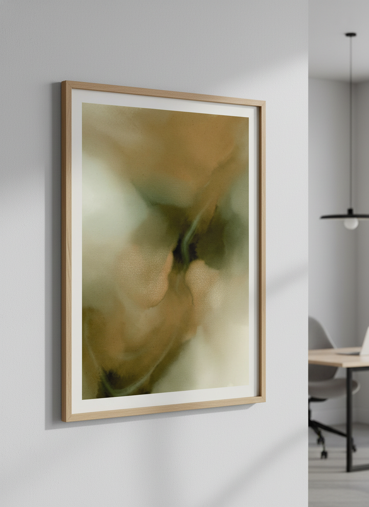 Contemporary wall art featured in a bright modern office workspace