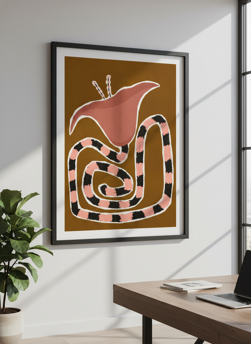 Contemporary wall art featured in a bright modern office workspace