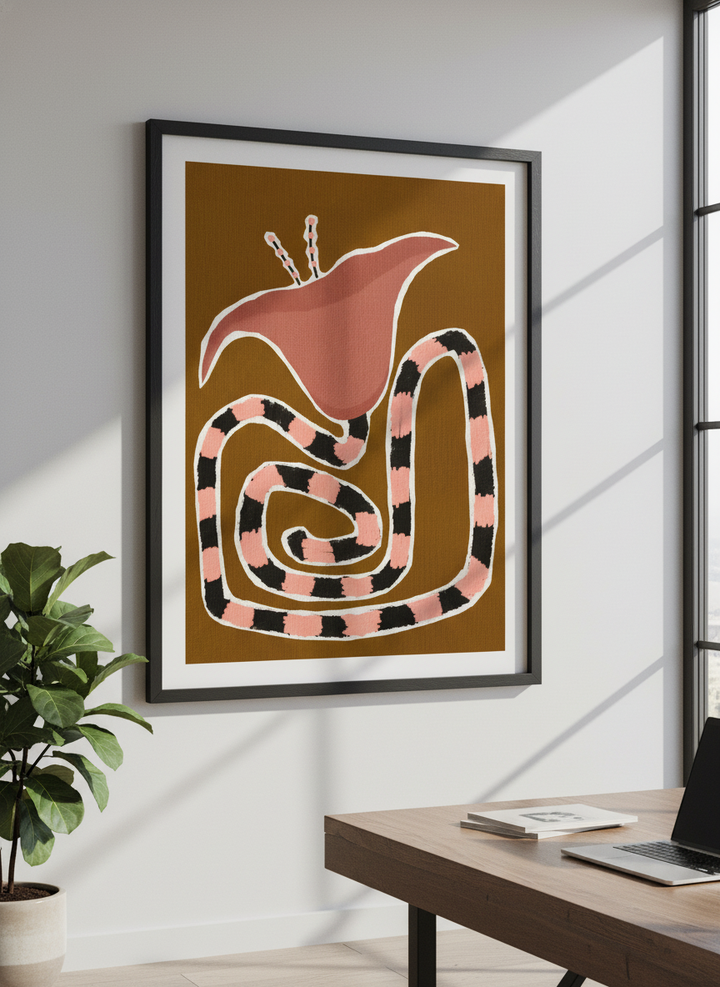 Contemporary wall art featured in a bright modern office workspace