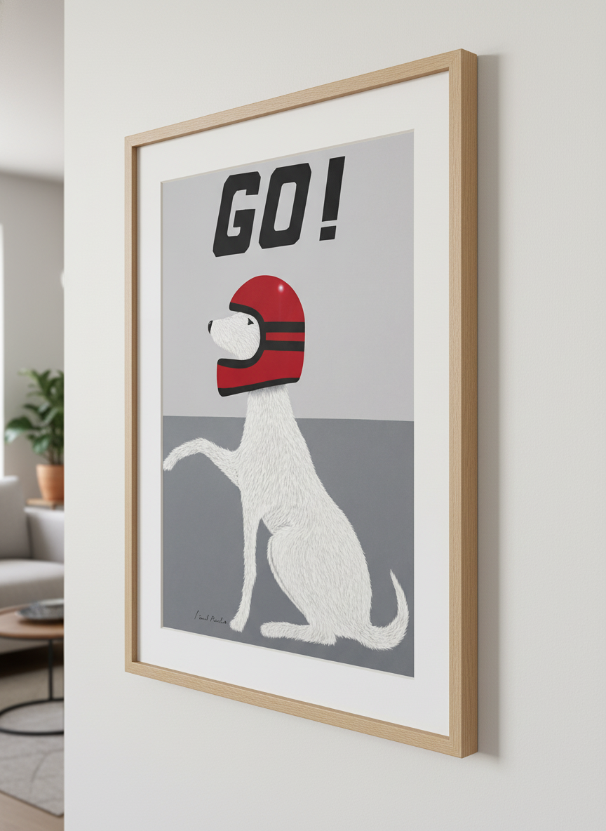 Modern wall art styled above a sofa in a neutral living room