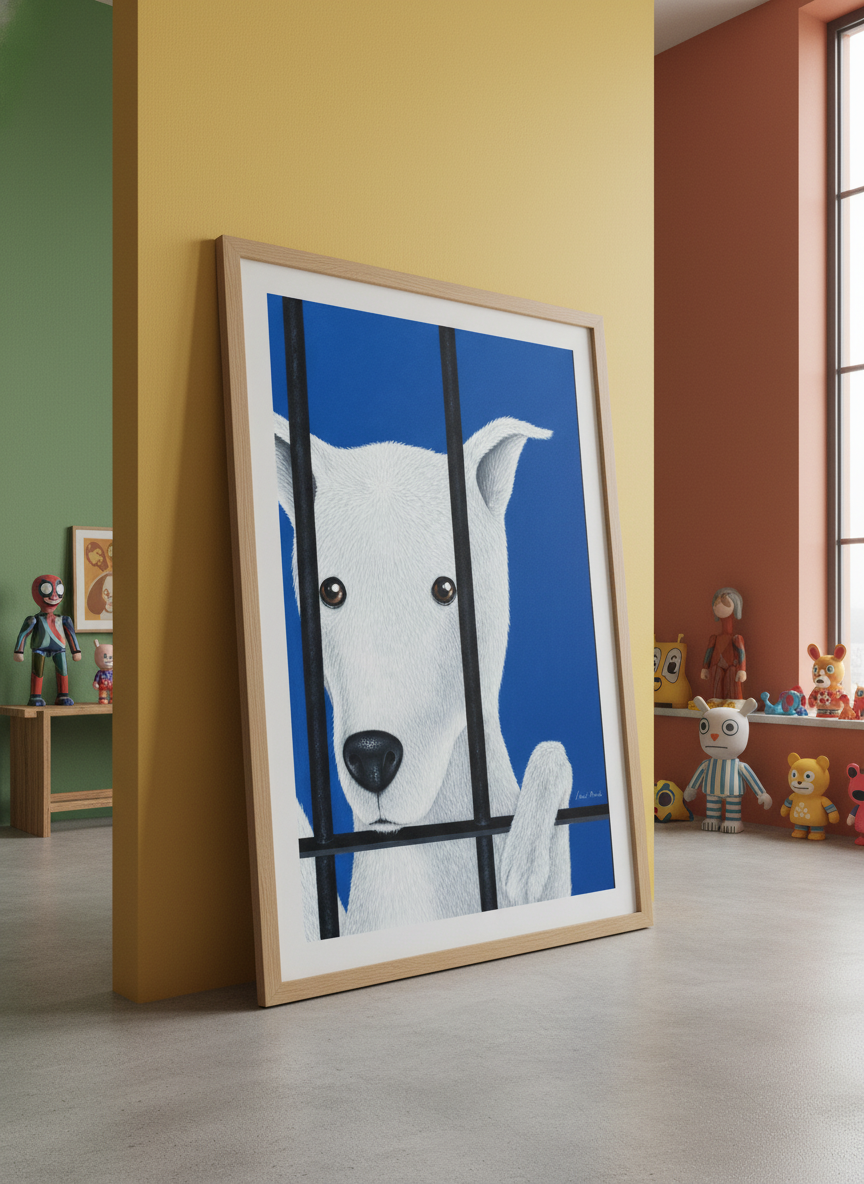 Bold wall art styled in a colourful, eclectic modern home