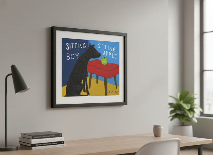 Contemporary wall art featured in a bright modern office workspace