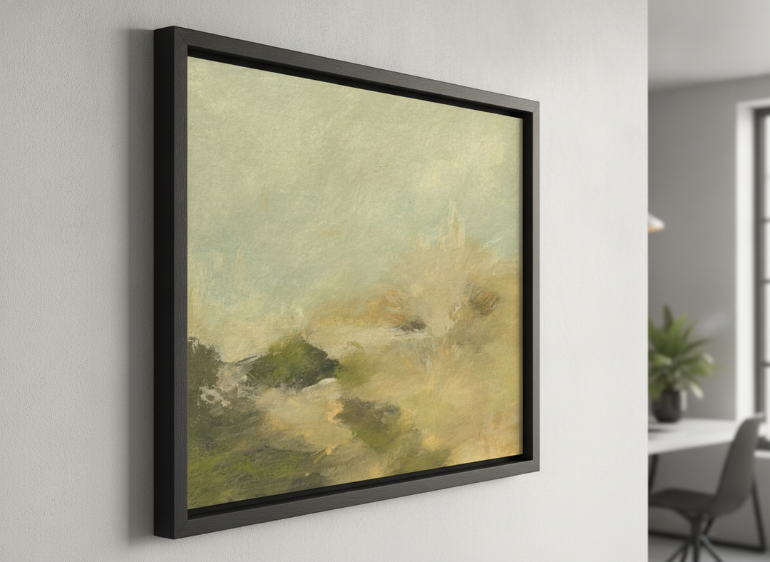 Contemporary wall art featured in a bright modern office workspace