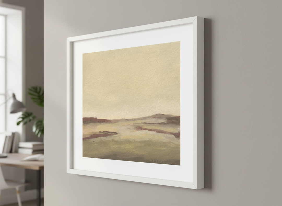 Contemporary wall art featured in a bright modern office workspace