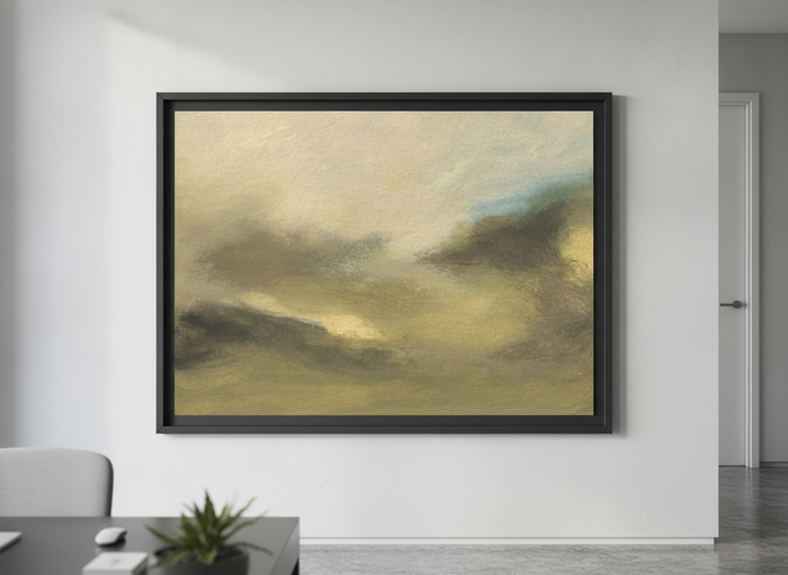 Contemporary wall art featured in a bright modern office workspace