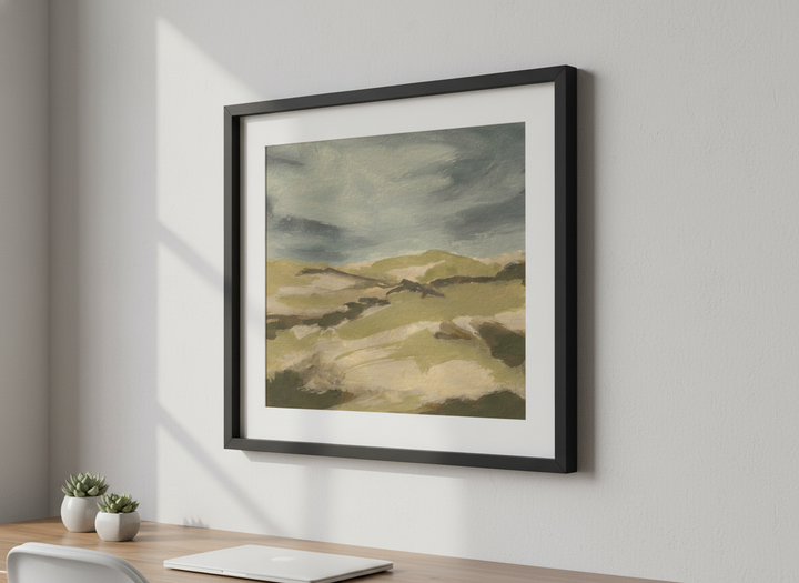 Contemporary wall art featured in a bright modern office workspace