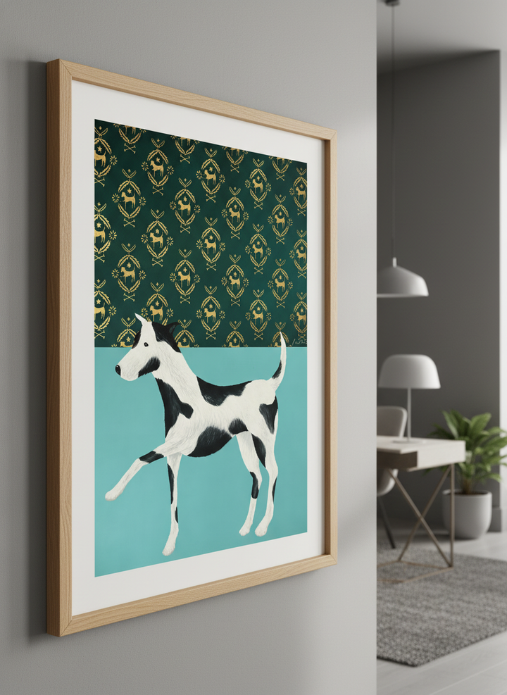 Contemporary wall art featured in a bright modern office workspace