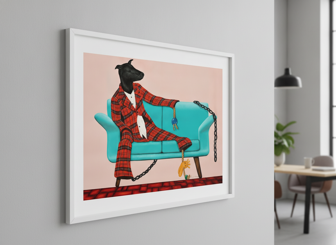 Contemporary wall art featured in a bright modern office workspace