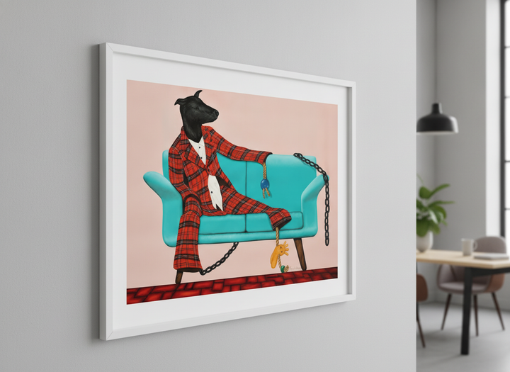 Contemporary wall art featured in a bright modern office workspace