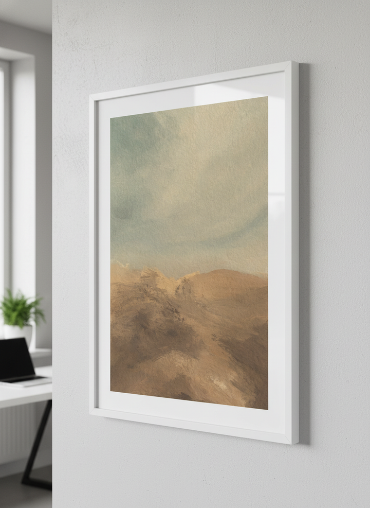 Contemporary wall art featured in a bright modern office workspace