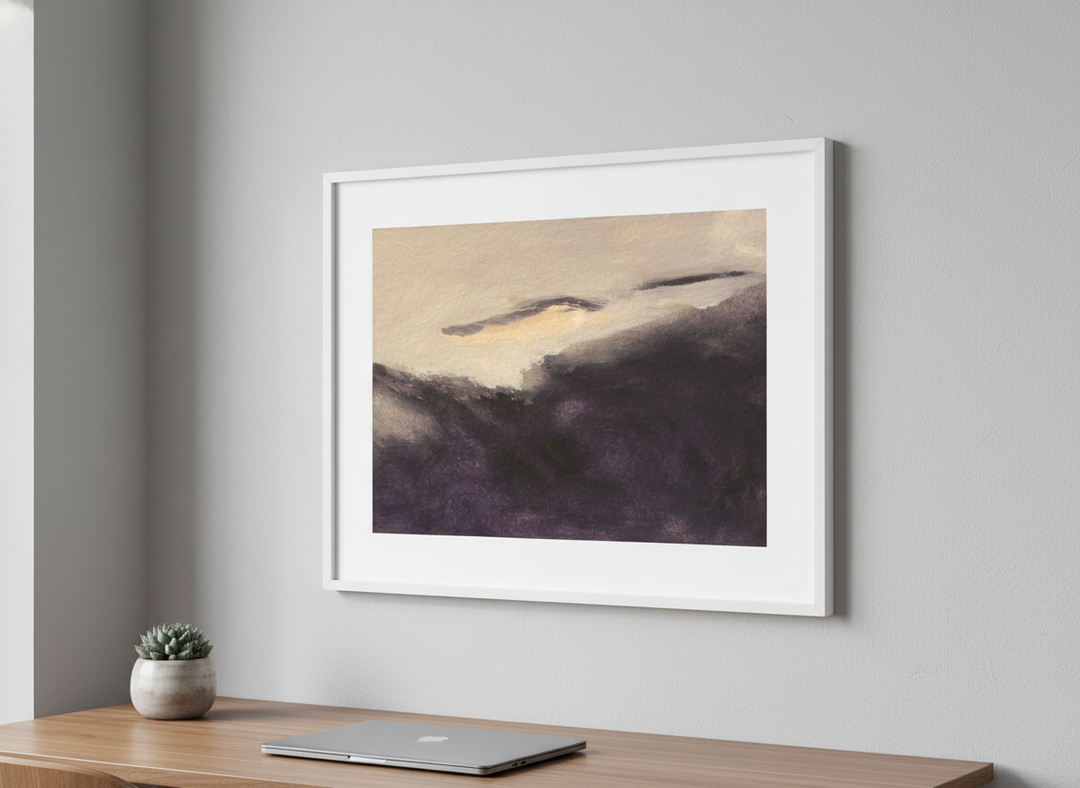 Contemporary wall art featured in a bright modern office workspace