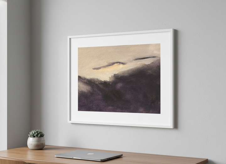 Contemporary wall art featured in a bright modern office workspace