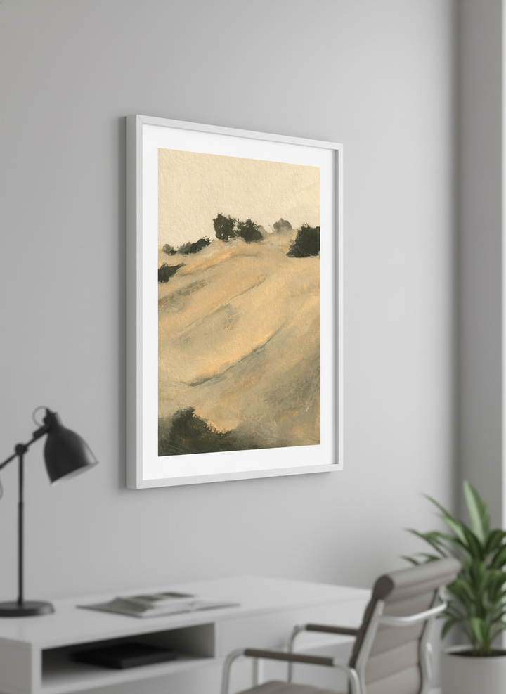 Contemporary wall art featured in a bright modern office workspace