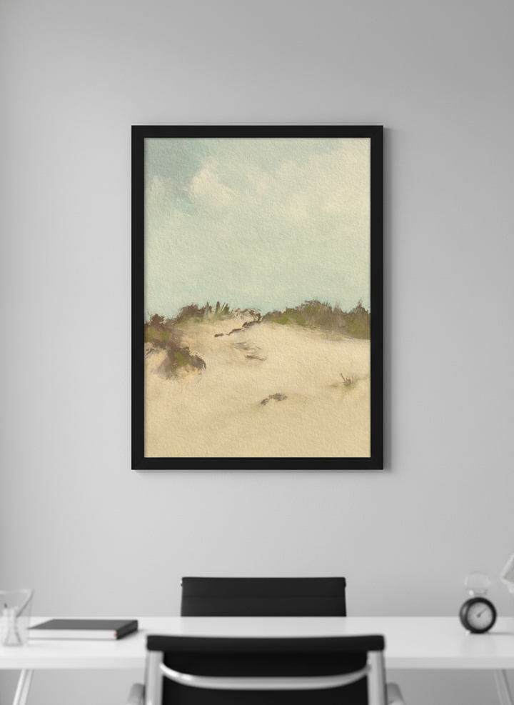 Contemporary wall art featured in a bright modern office workspace