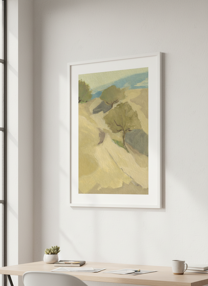 Contemporary wall art featured in a bright modern office workspace