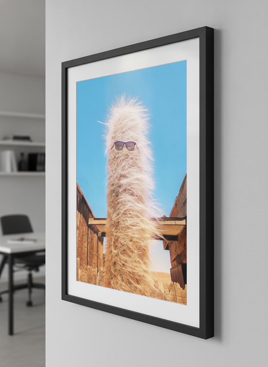 Contemporary wall art featured in a bright modern office workspace