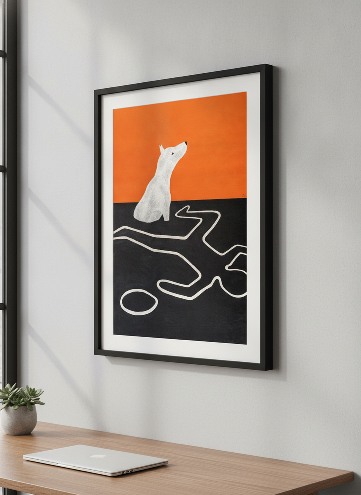 Contemporary wall art featured in a bright modern office workspace