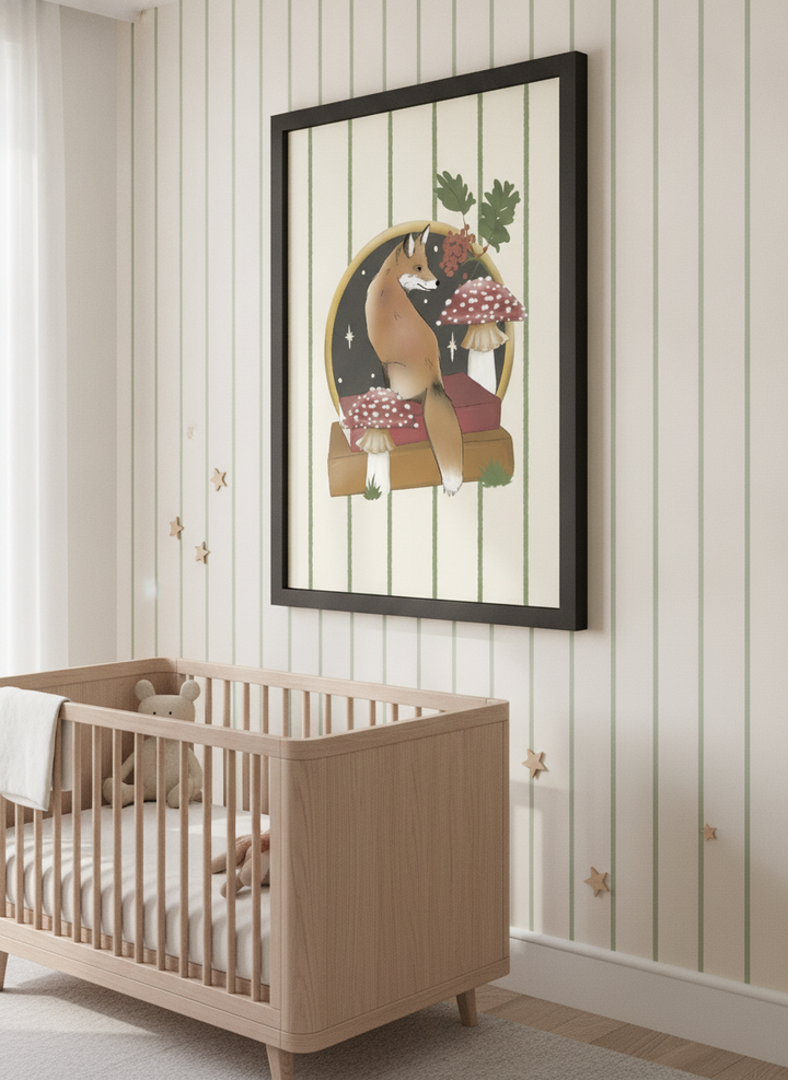Soft neutral wall art styled in a serene nursery with pastel tones