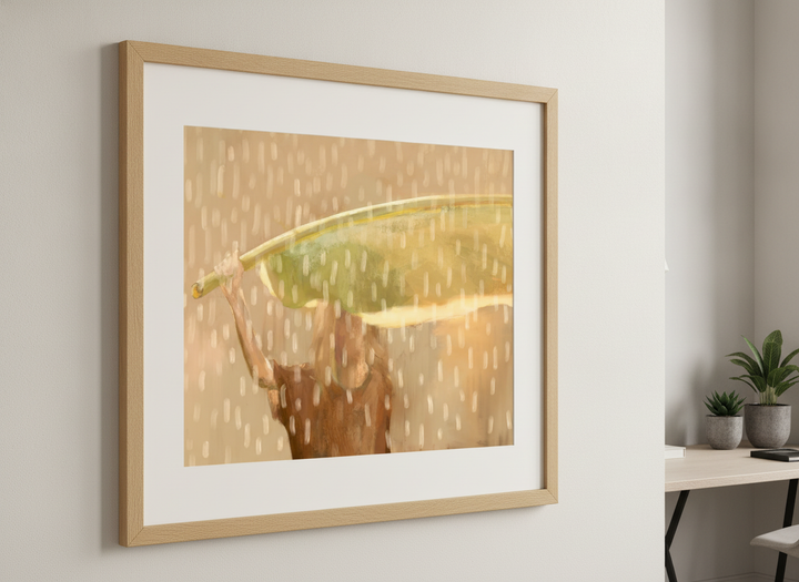 Contemporary wall art featured in a bright modern office workspace