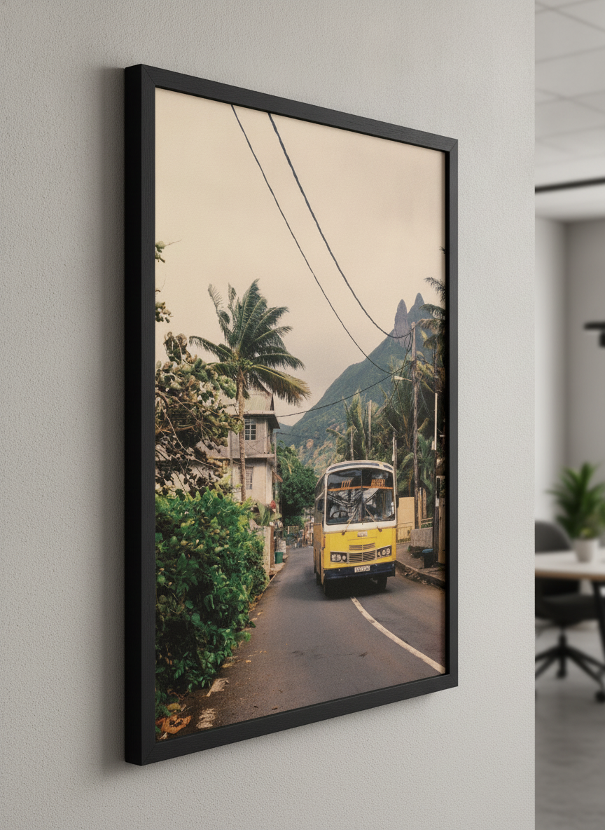 Contemporary wall art featured in a bright modern office workspace