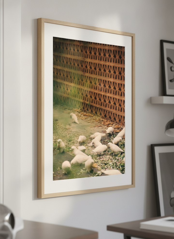 Contemporary wall art featured in a bright modern office workspace