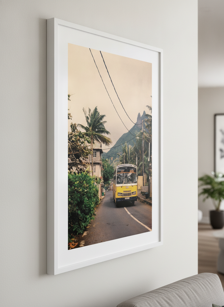 Modern wall art styled above a sofa in a neutral living room