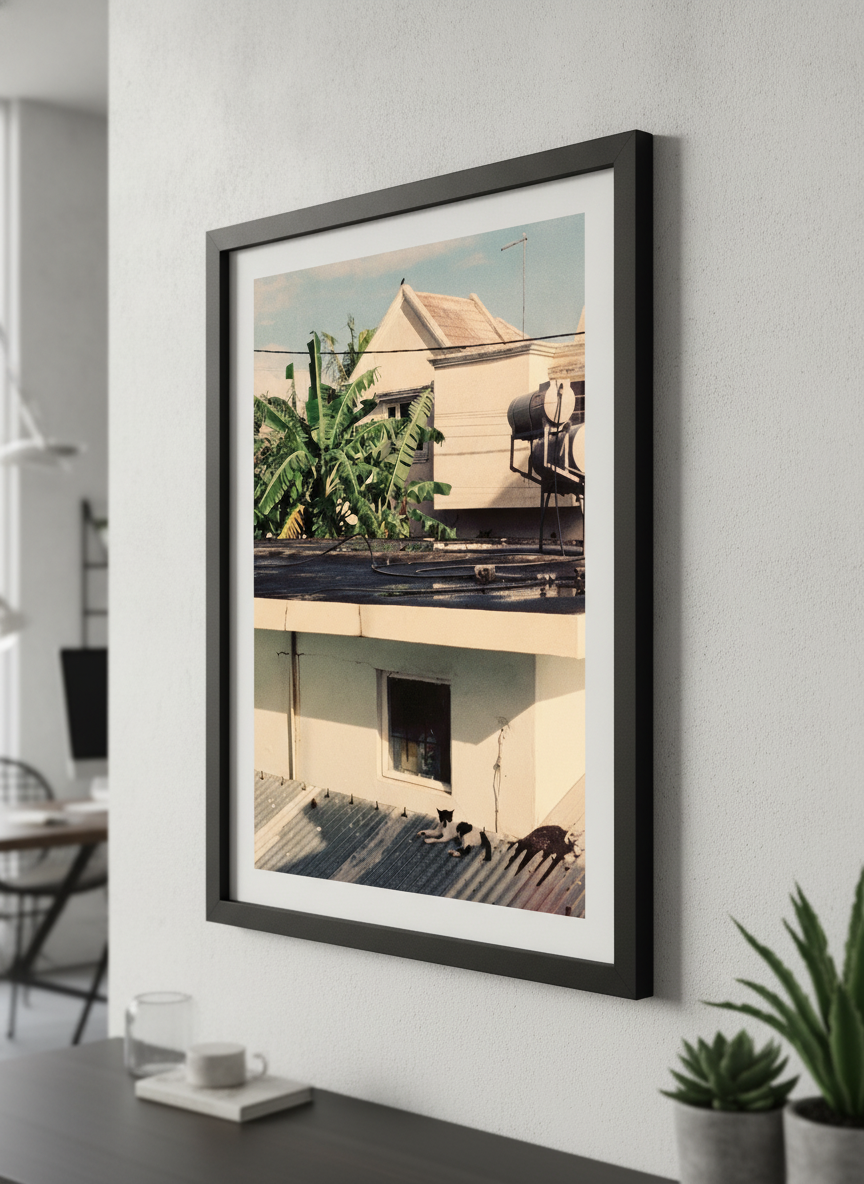 Contemporary wall art featured in a bright modern office workspace