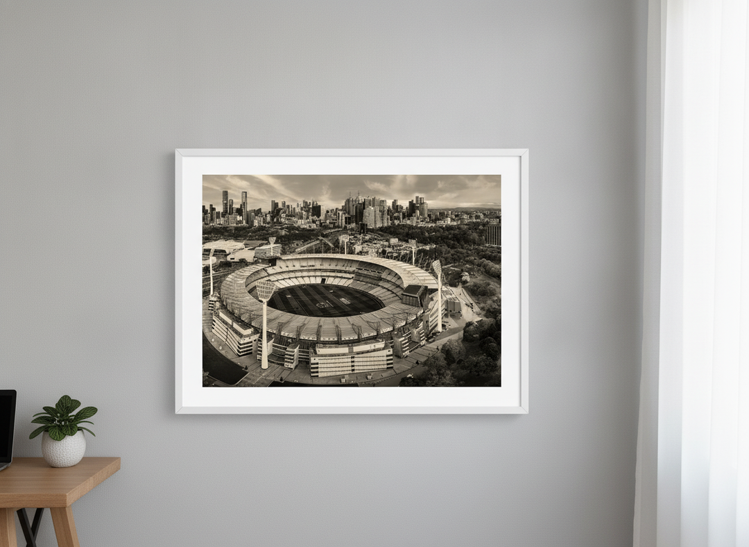 Contemporary wall art featured in a bright modern office workspace