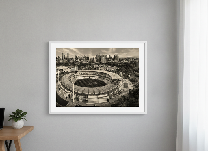 Contemporary wall art featured in a bright modern office workspace