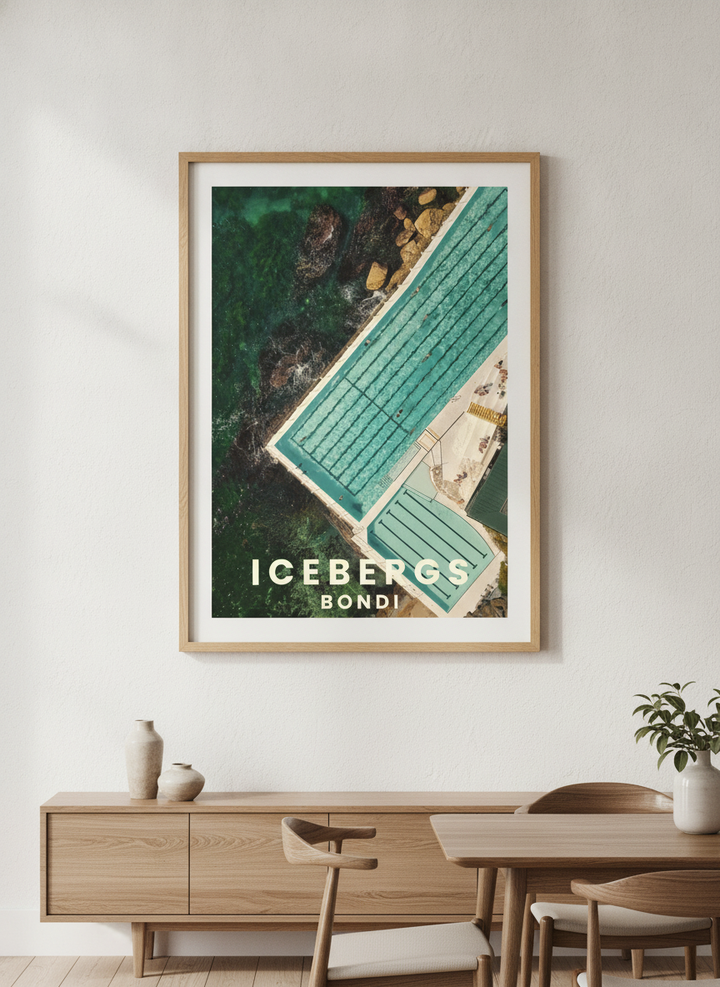 Wall art styled above a dining table in a contemporary home
