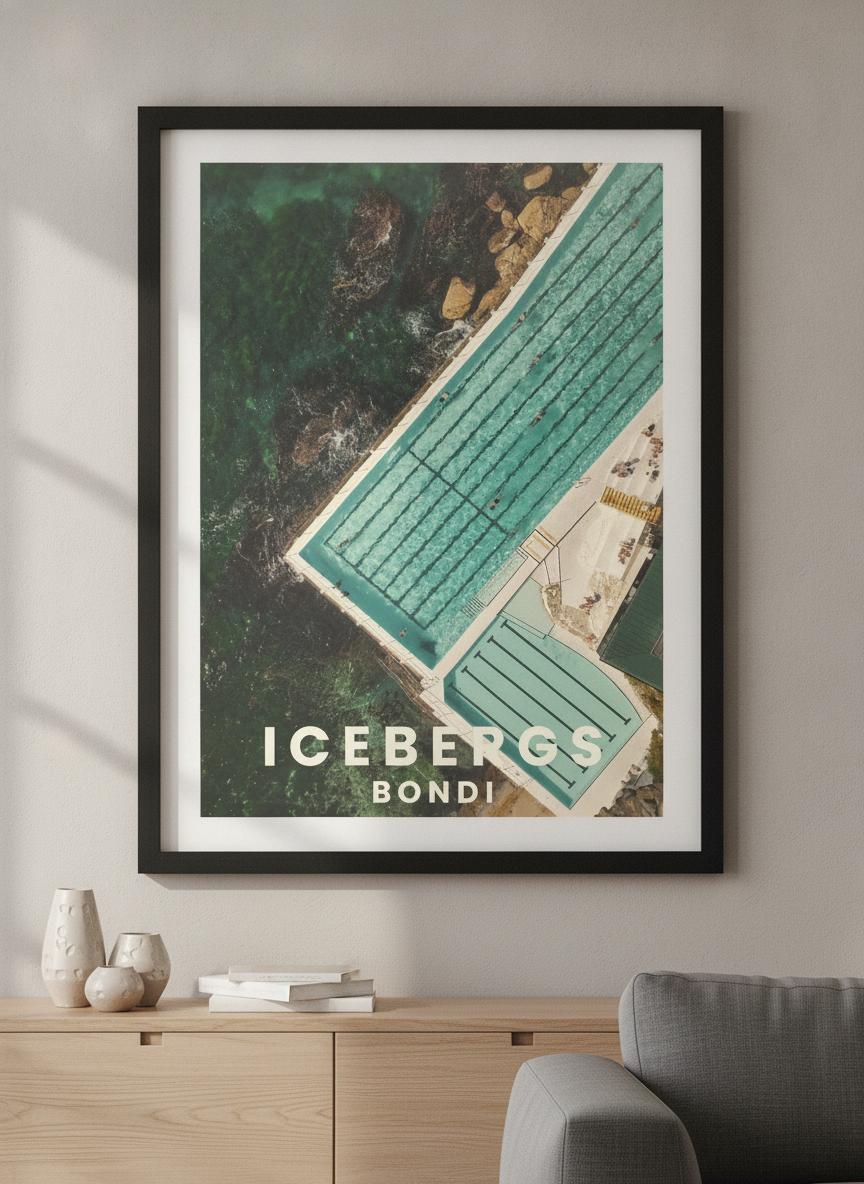Modern wall art styled above a sofa in a neutral living room