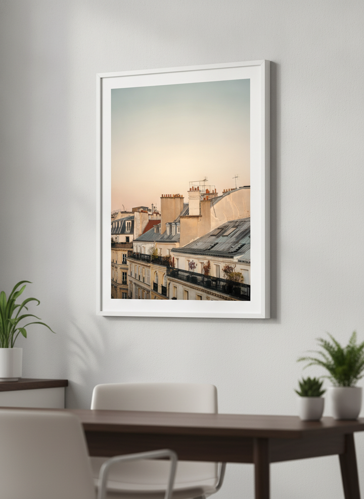 Contemporary wall art featured in a bright modern office workspace
