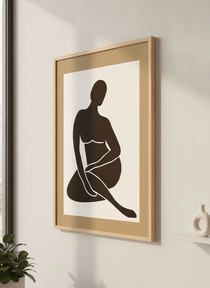 Contemporary wall art featured in a bright modern office workspace