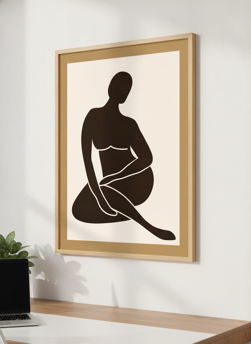 Contemporary wall art featured in a bright modern office workspace