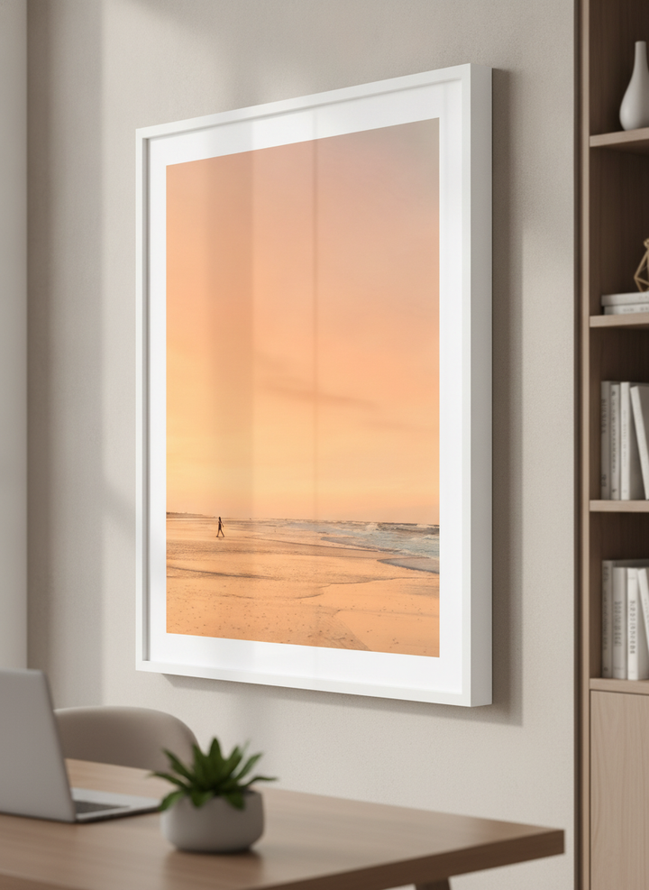 Contemporary wall art featured in a bright modern office workspace