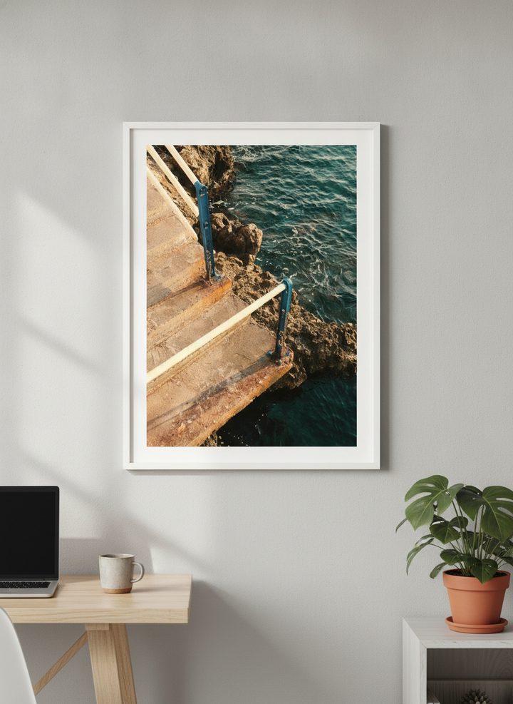 Contemporary wall art featured in a bright modern office workspace