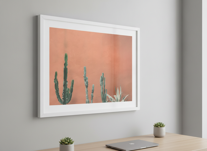 Contemporary wall art featured in a bright modern office workspace
