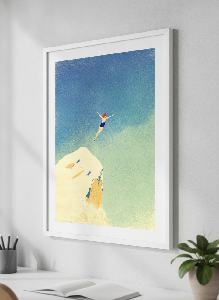 Contemporary wall art featured in a bright modern office workspace