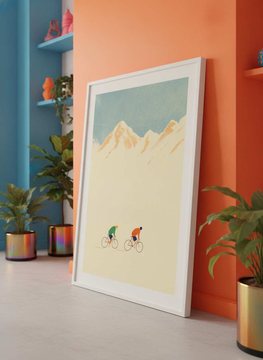Bold wall art styled in a colourful, eclectic modern home