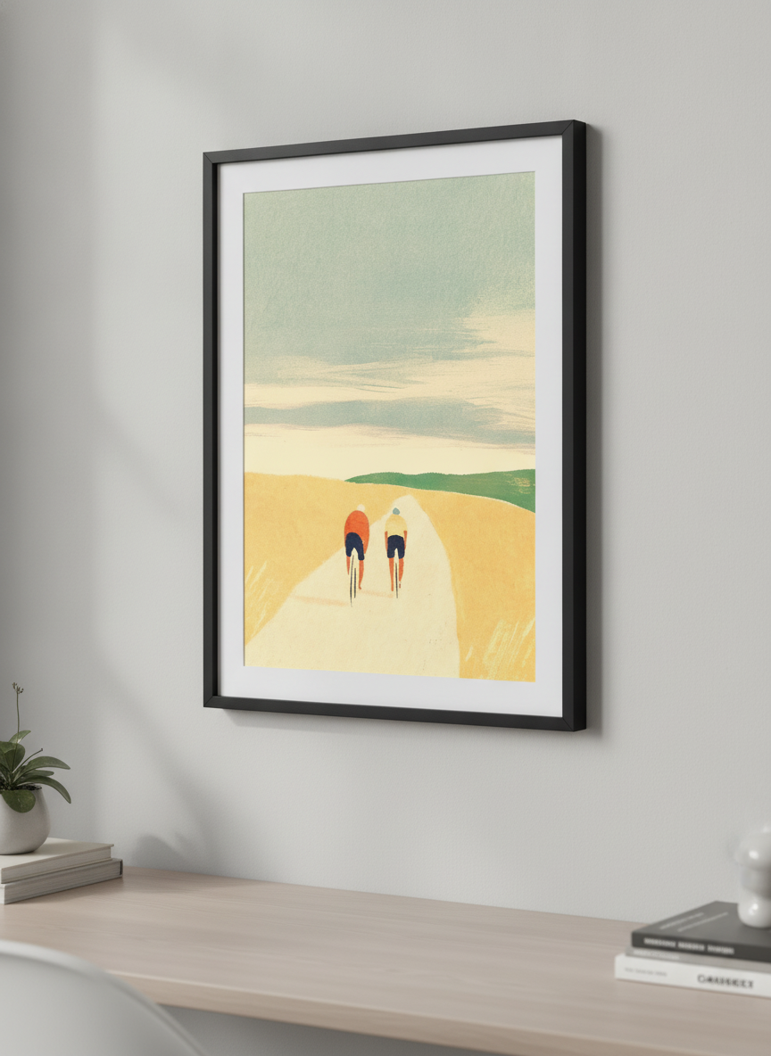 Contemporary wall art featured in a bright modern office workspace