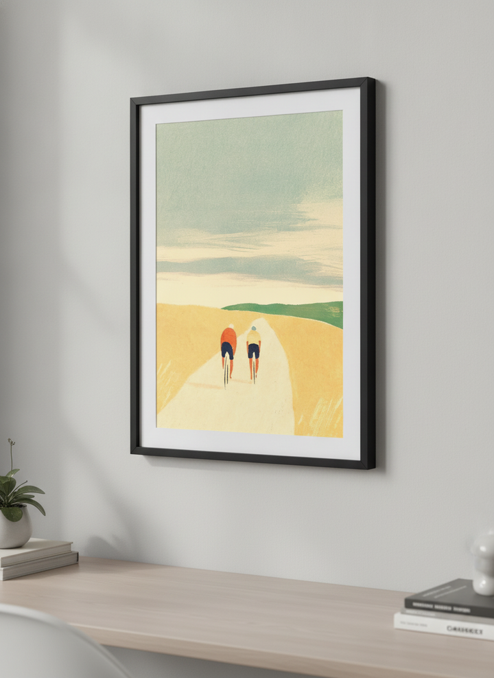 Contemporary wall art featured in a bright modern office workspace