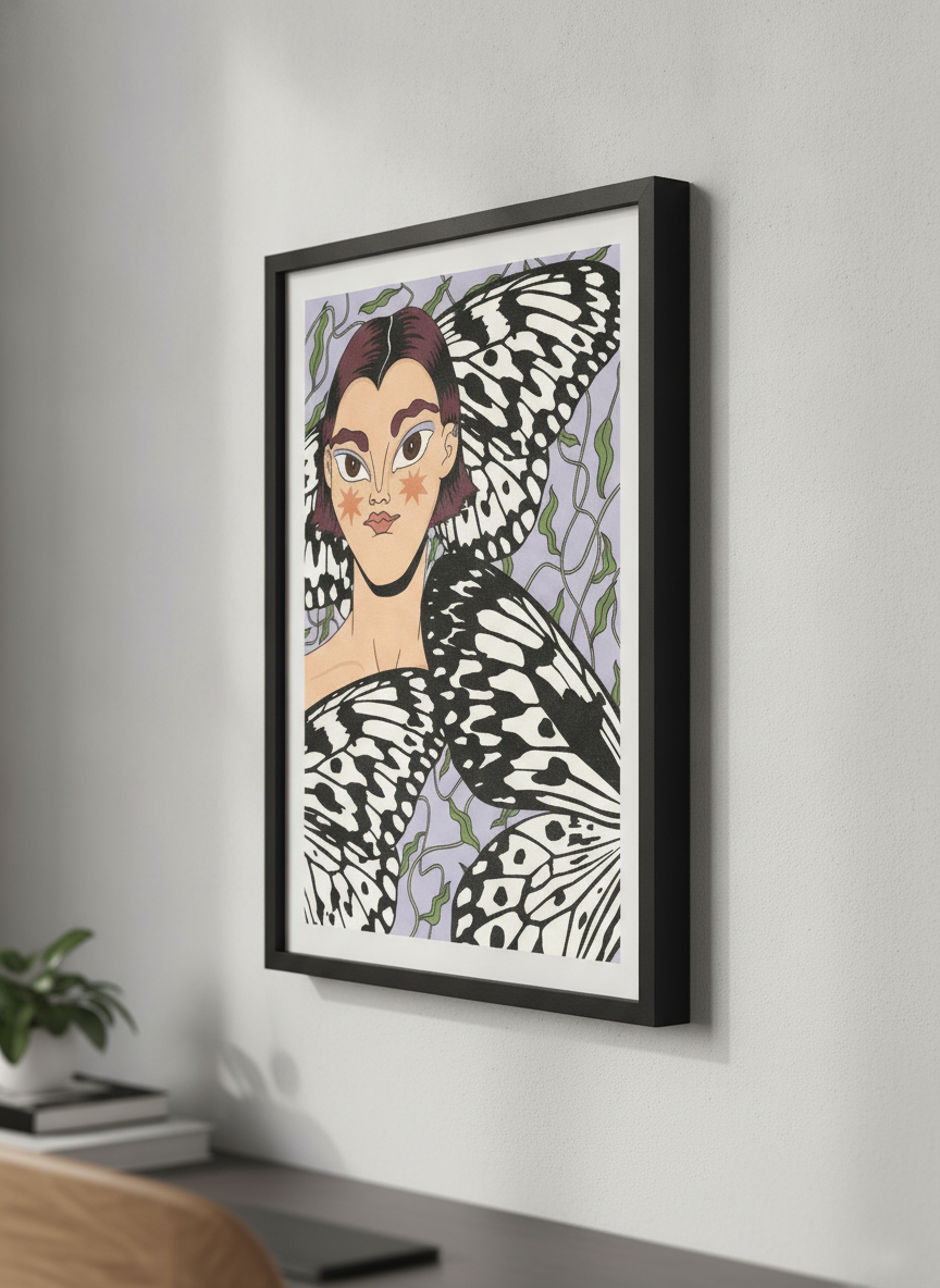 Contemporary wall art featured in a bright modern office workspace