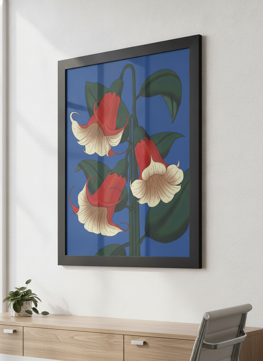 Contemporary wall art featured in a bright modern office workspace