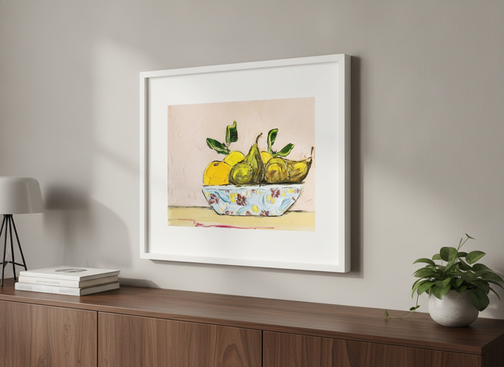 Contemporary wall art featured in a bright modern office workspace