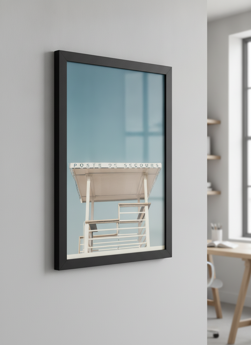 Contemporary wall art featured in a bright modern office workspace