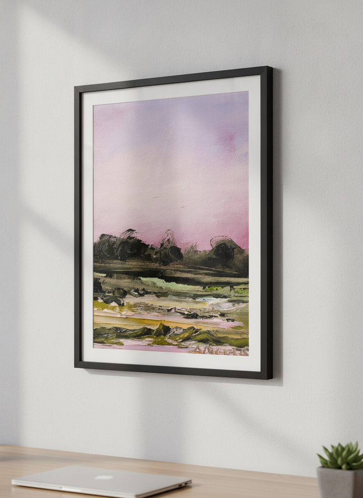 Contemporary wall art featured in a bright modern office workspace