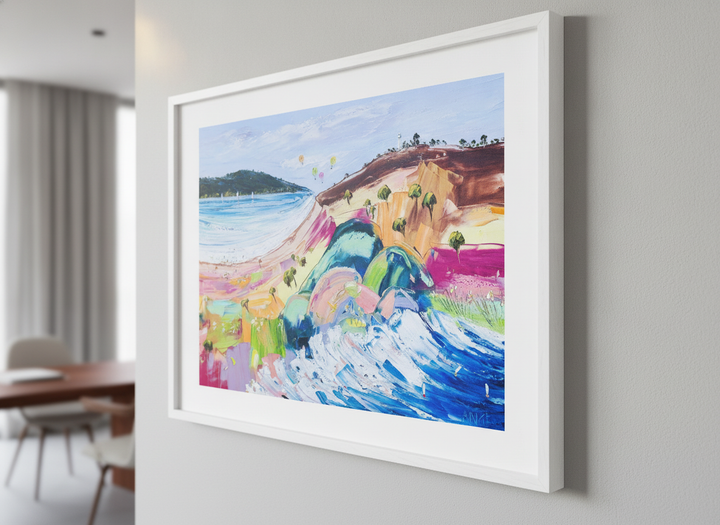 Contemporary wall art featured in a bright modern office workspace