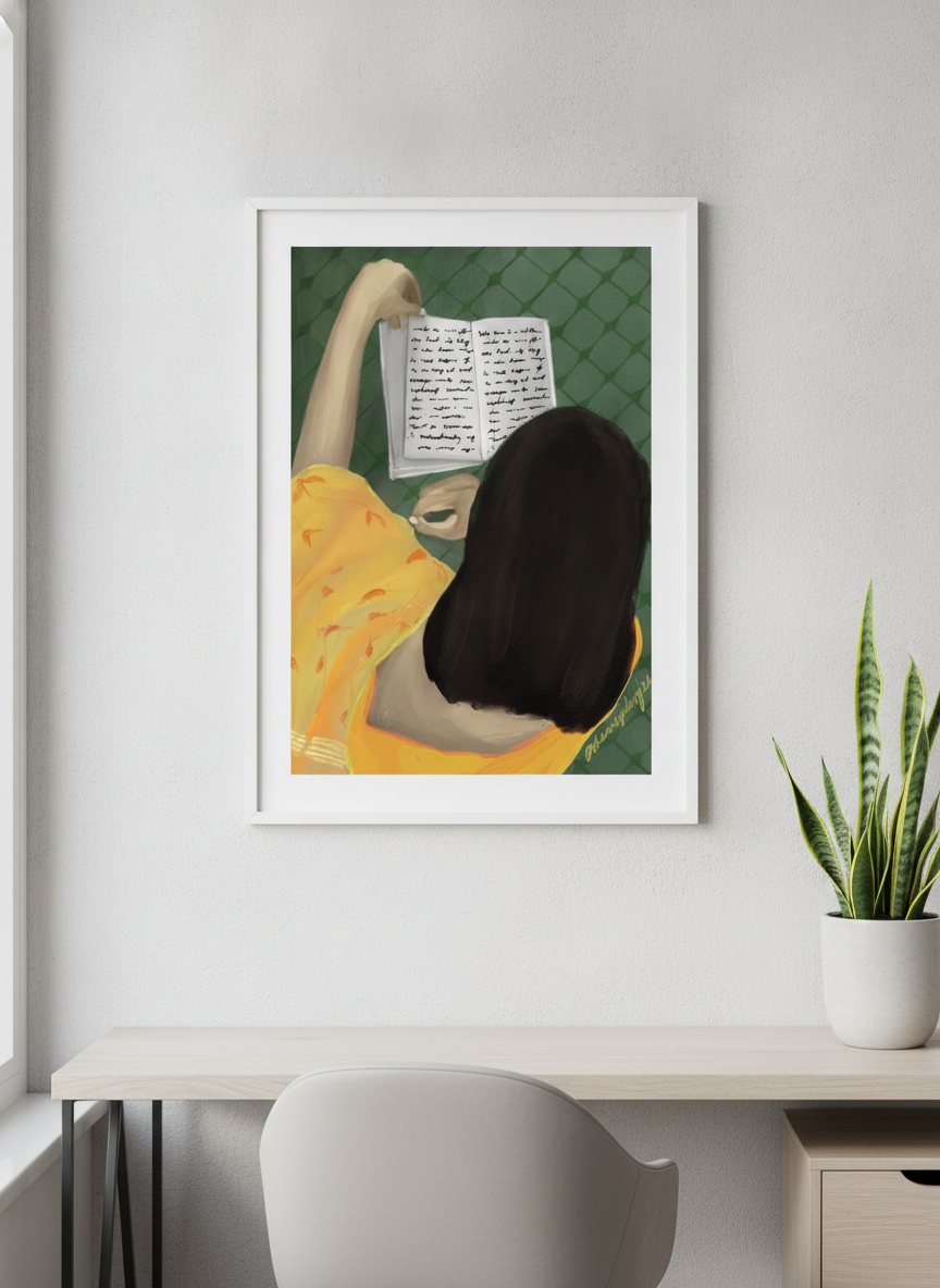 Contemporary wall art featured in a bright modern office workspace