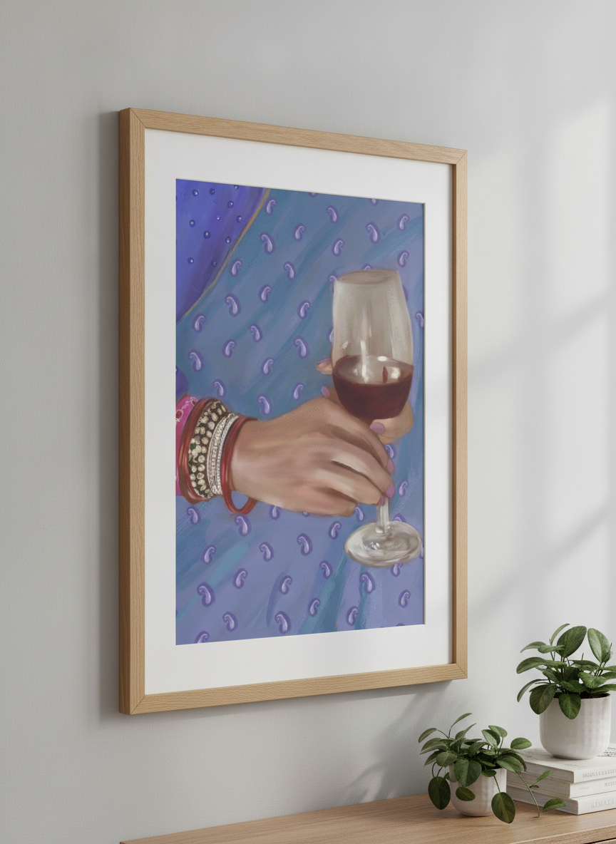 Modern wall art styled above a sofa in a neutral living room